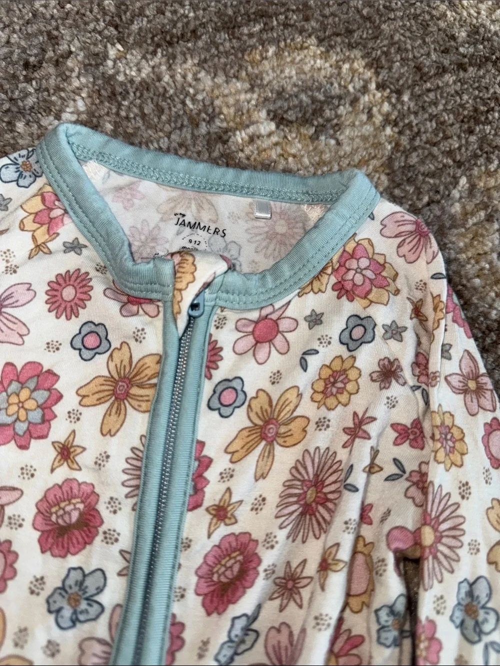 In my jammers blue floral bamboo